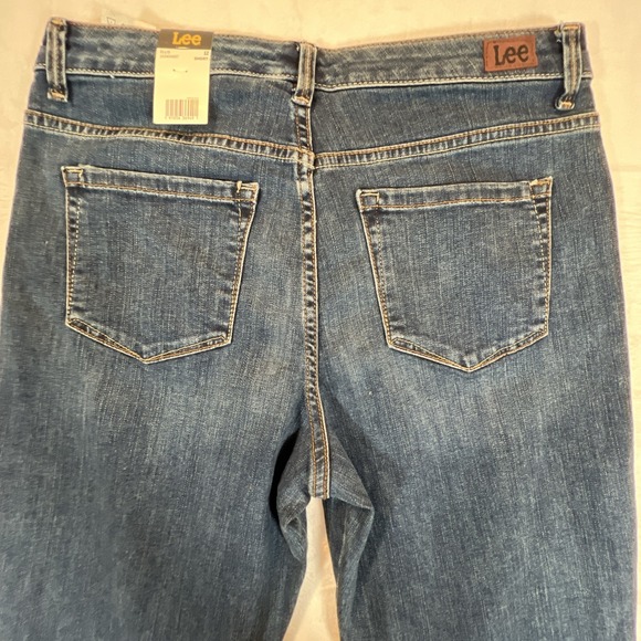 Lee Jeans Relaxed Fit Straight Leg NWT Womens Sz 12 Short Blue High Rise Ellis - Picture 6 of 12